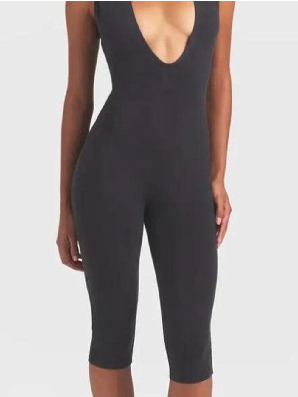 Skims Women's Grey and Brown Playsuit-romper
